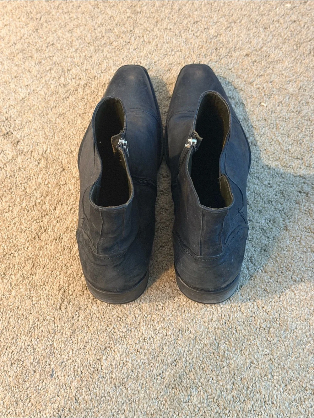 Donald J. Pliner Black Leather Chukka Zip Boots